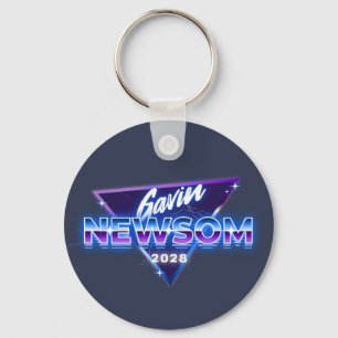 Llavero Gavin Newsom 2028 Presidente Retro 80s