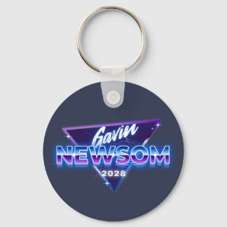 Llavero Gavin Newsom 2028 Presidente Retro 80s