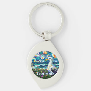 Llavero Gaviota al Estilo Van Gogh Personalizada Playa