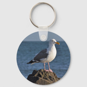 Llavero Gaviota blanca y océano