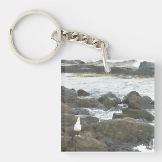 Llavero Gaviota en rocas (Frente)