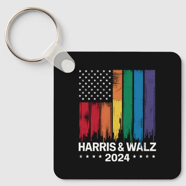 Llavero Gay electoral de Harris Waltz 2024 Tim Waltz LGBTQ (Anverso)