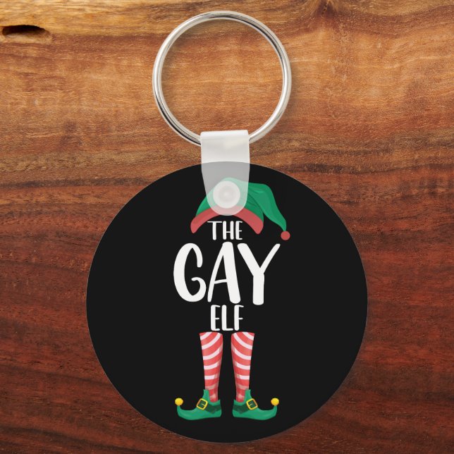 Llavero Gay Elf LGTBQ Navidades familiares a la par Fiesta (Anverso)