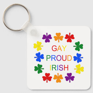 Llavero Gay Orgulloso Irlandés LGBT Rainbow Shamrock Perso