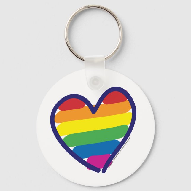Llavero Gay Pride Love Heart (Anverso)