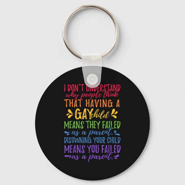 Llavero Gay Pride - Proud Parent Mom Dad Parenting Quote  (Anverso)