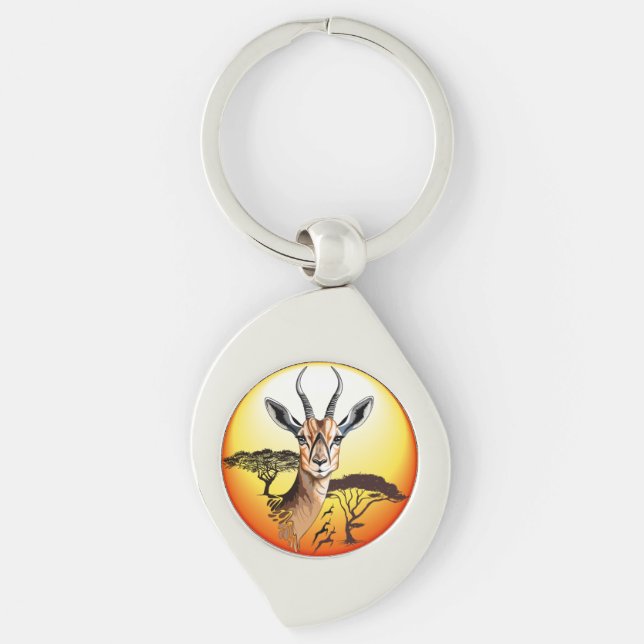 Llavero Gazelle Animal salvaje Antelope africano (Anverso)