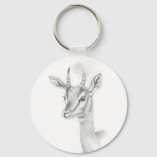 Llavero Gazelle Study in encil Basic Button Key Ring