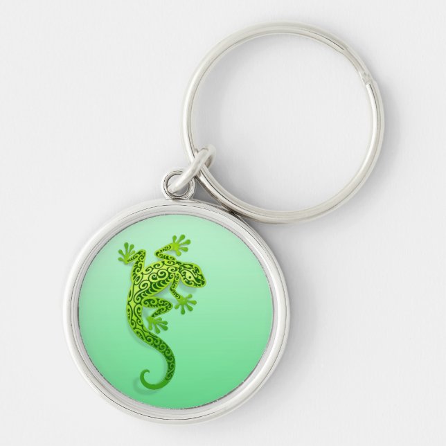 Llavero Gecko verde que sube (Frente)
