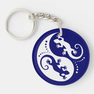 Llavero Geckos YIN & YANG blancos + tu idea