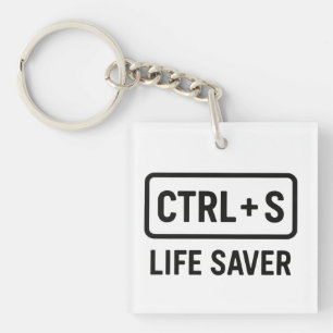 Llavero Geeky Keychain - "CTRL + S Life Saver" Diseño