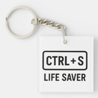 Llavero Geeky Keychain - "CTRL + S Life Saver" Diseño