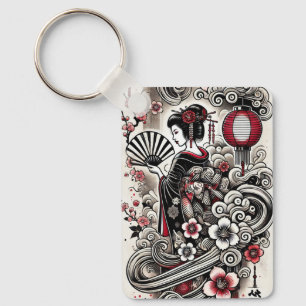 Llavero Geisha Art Keychain