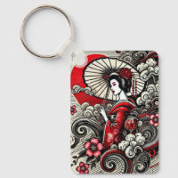 Geisha Art Keychain - Elegancia japonesa
