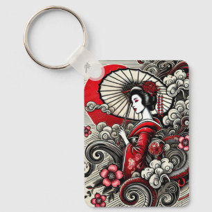 Llavero Geisha Art Keychain - Elegancia japonesa