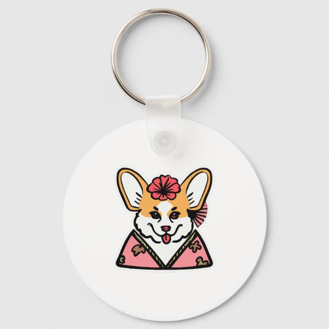 Llavero Geisha Corgi Dog Lover Welsh (Anverso)