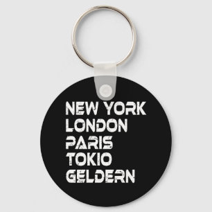 Llavero Geldern Nueva York Londres Tokio Paris Anhänger