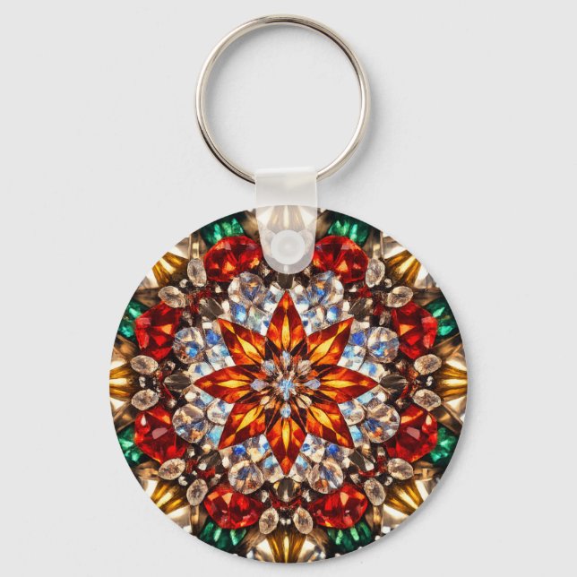Llavero Gem Kaleidoscope Mandala – Sparkling Keychain (Anverso)