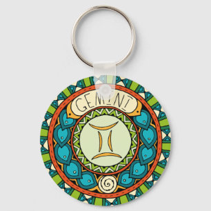 Llavero Gemelos Gemini Sternzeichen Mandala alegre