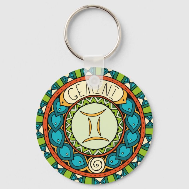 Llavero Gemelos Gemini Sternzeichen Mandala alegre (Anverso)