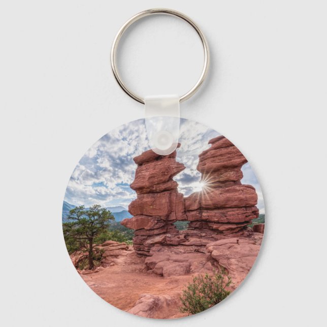 Llavero Gemelos Siameses Colorado Sunburst (Anverso)