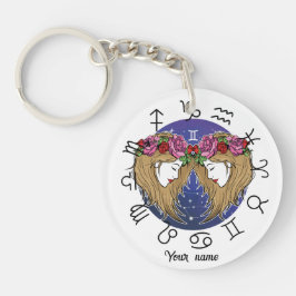 Llavero Gemini & Aquarius BFF Keychain Gift
