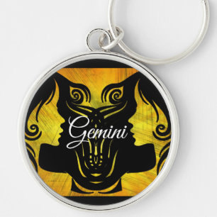 Llavero Gemini Horoscope Signo de zodiaco Twins Cadena cla