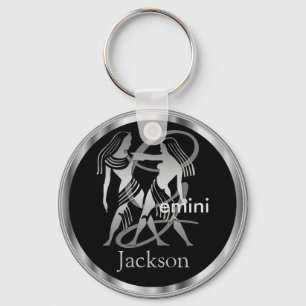 Llavero Gemini ♊ los gemelos - cadena de Rótulo Zodiac