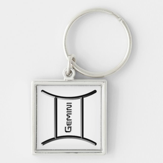 Llavero GEMINI, Resumen del diseño del Rótulo Zodiaco, (Frente)