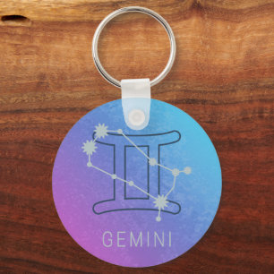 Llavero Gemini Signo de estrella zodiaca Horóscopo acuátic