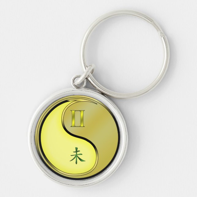 Llavero Gemini y cabra Metalizado (Frente)