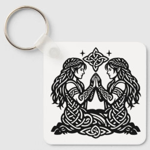 Llavero Géminis — Gemelos del Zodiaco de Tinta Embrujada