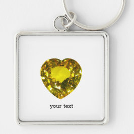 Llavero Gemstone amarillo del corazón