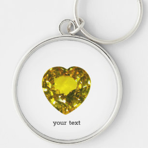 Llavero Gemstone amarillo del corazón