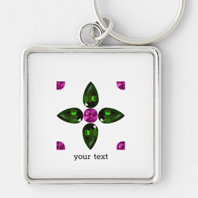 Llavero Gemstone Art, Purple Green (Frente)