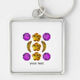 Llavero Gemstone Art Purple Naranja