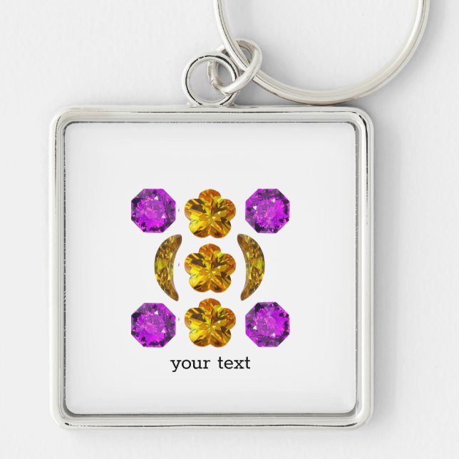 Llavero Gemstone Art Purple Naranja (Frente)