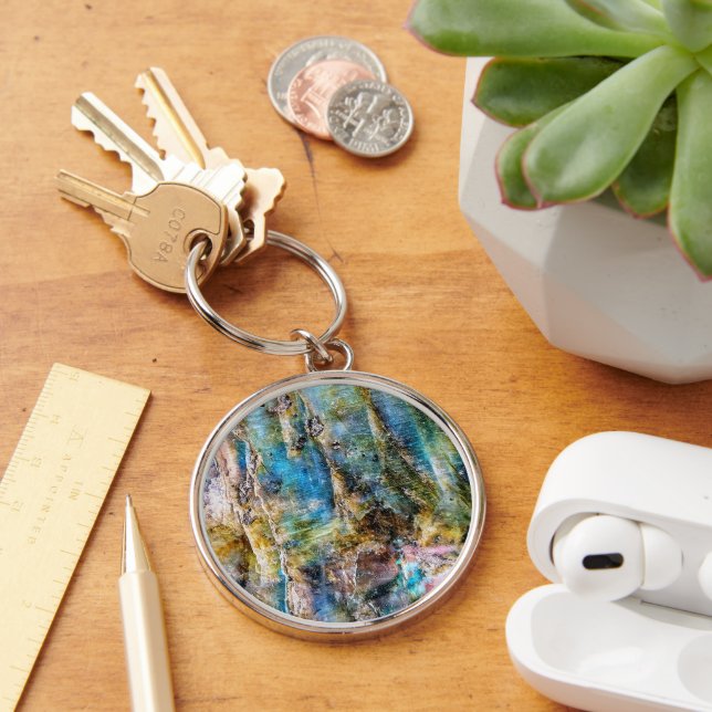 Llavero Gemstone azul verde labradoreño (Escritorio )