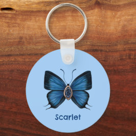 Llavero Gemstone de mariposa de zafiro azul personalizado