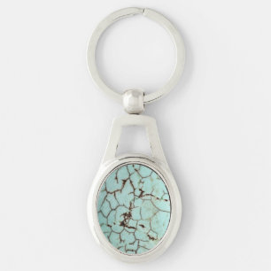 Llavero Gemstone turquesa agrietada