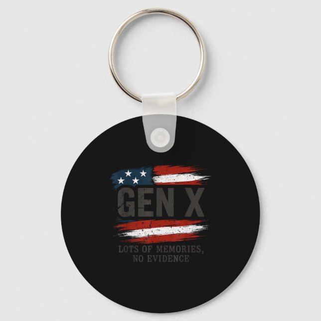 Llavero Gen X Lots Of Memories No Evidence Usa Flag Humor  (Anverso)
