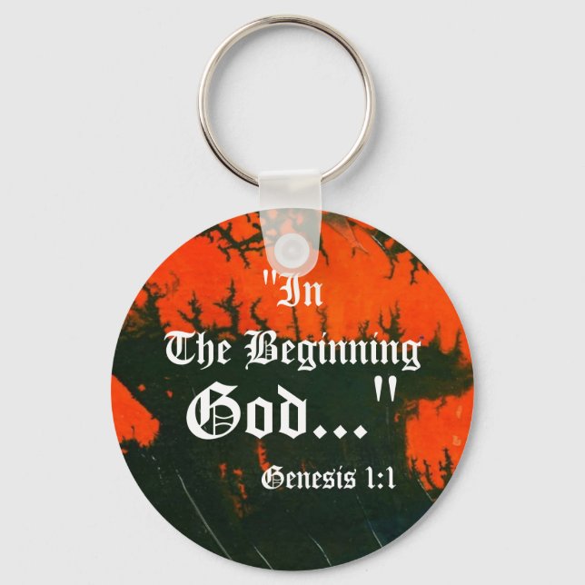 Llavero Génesis 1:1 Resumen Keychain (Anverso)