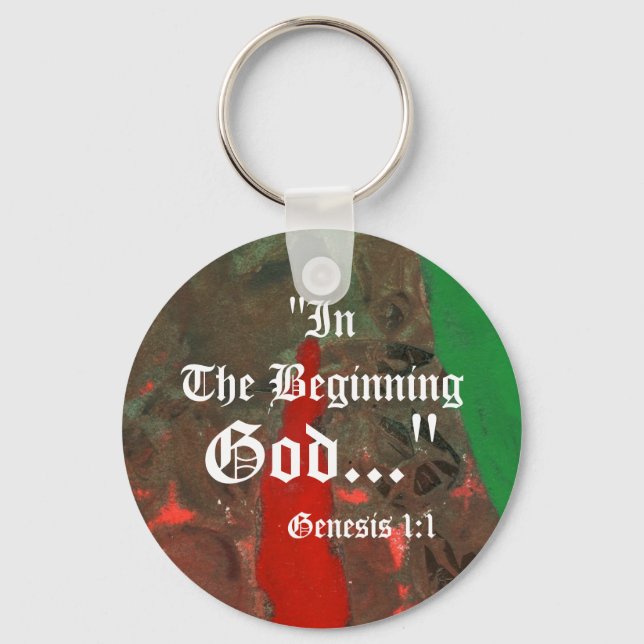 Llavero Génesis 1:1 Resumen Keychain (Anverso)