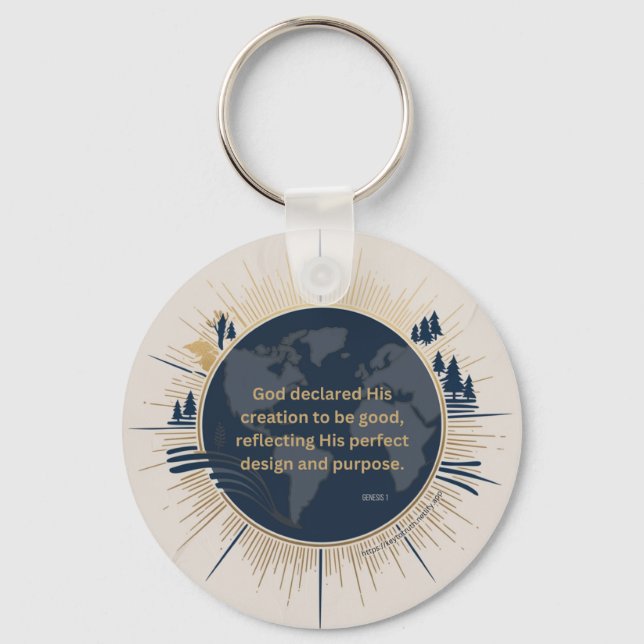 Llavero Génesis 1:31 - La creación de Dios fue buena (Anverso)