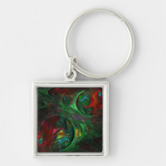 Llavero Génesis Arte abstracto verde pequeño