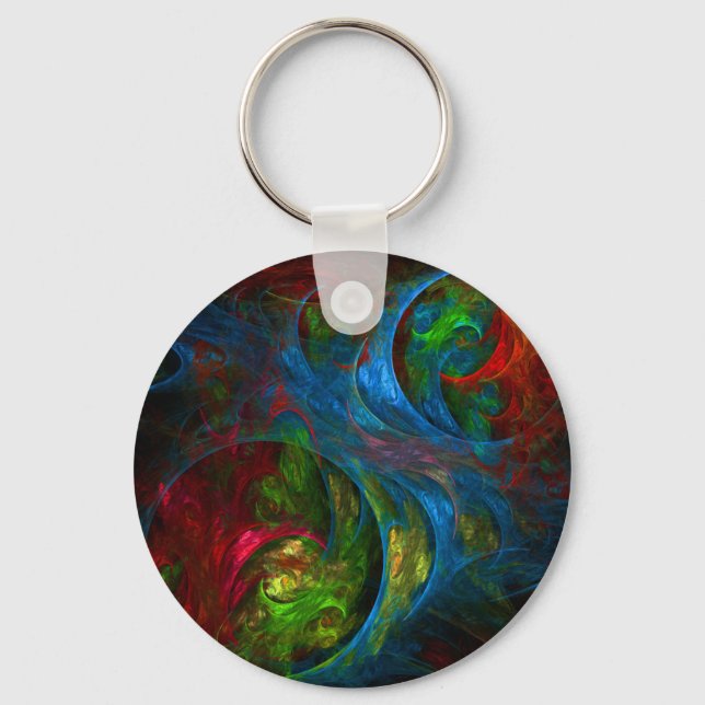 Llavero Génesis Blue Abstract Art Keychain (Anverso)