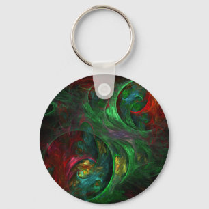 Llavero Génesis Green Abstract Art Keychain