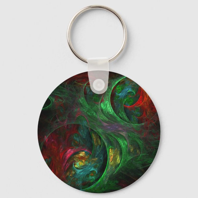 Llavero Génesis Green Abstract Art Keychain (Anverso)