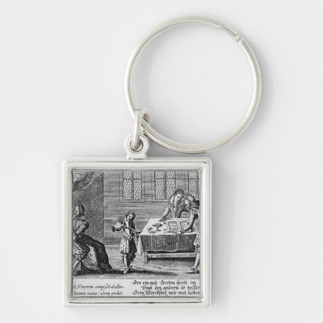 Llavero Gente que juega a backgammon (Frente)