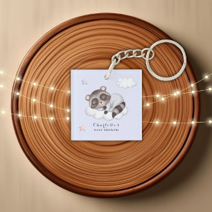Llavero Gentle Raccoon Animal Blue Baby Shower